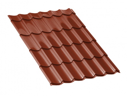 Металлочерепица "Монтеррей" 1180/1100 мм 0.45 RAL 8004 DEEP MATTE